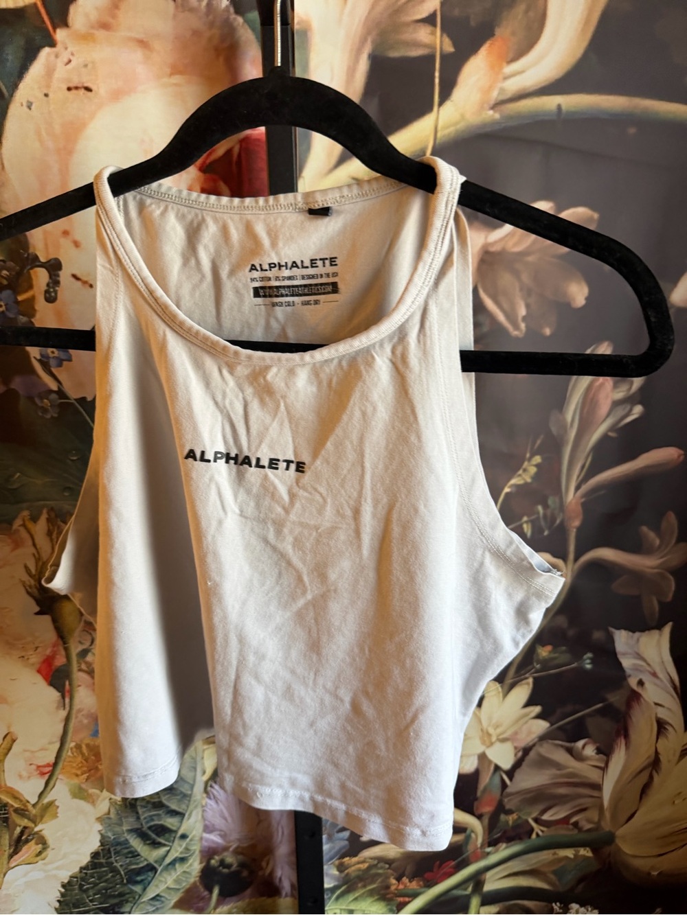 ALPHALETE Sz M cloud grey tank top